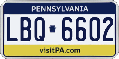 PA license plate LBQ6602