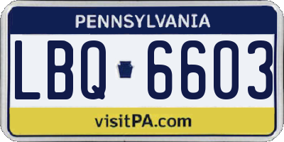 PA license plate LBQ6603