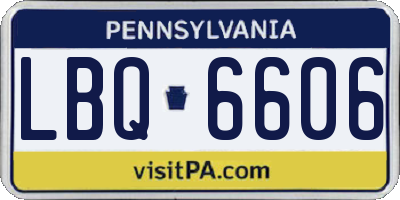 PA license plate LBQ6606