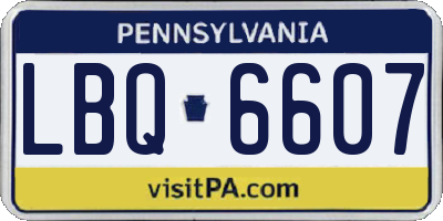 PA license plate LBQ6607