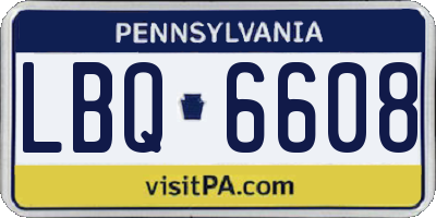 PA license plate LBQ6608