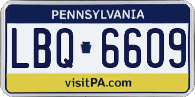 PA license plate LBQ6609