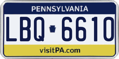 PA license plate LBQ6610