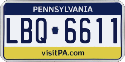 PA license plate LBQ6611