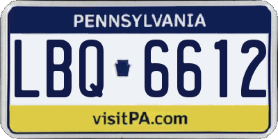 PA license plate LBQ6612