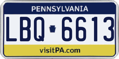 PA license plate LBQ6613