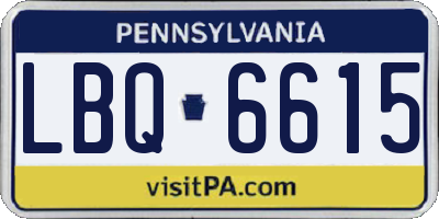 PA license plate LBQ6615