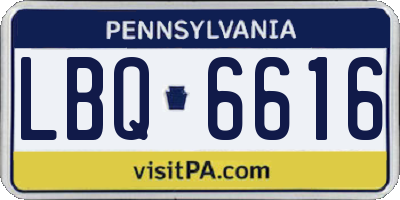 PA license plate LBQ6616