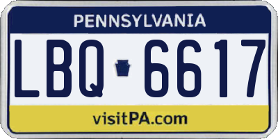PA license plate LBQ6617