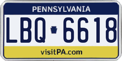 PA license plate LBQ6618
