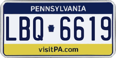 PA license plate LBQ6619