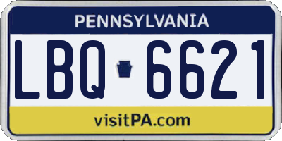 PA license plate LBQ6621