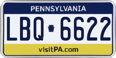 PA license plate LBQ6622