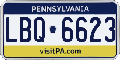 PA license plate LBQ6623