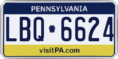 PA license plate LBQ6624