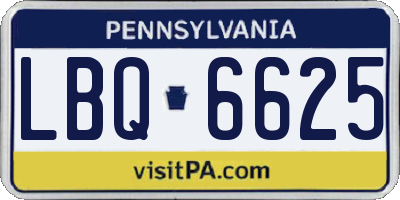 PA license plate LBQ6625