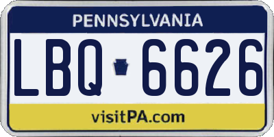 PA license plate LBQ6626
