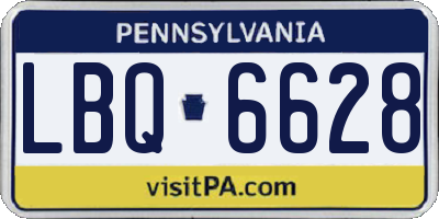 PA license plate LBQ6628