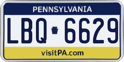 PA license plate LBQ6629
