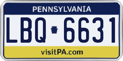 PA license plate LBQ6631