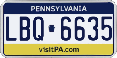 PA license plate LBQ6635