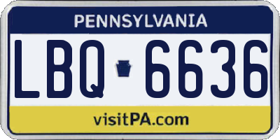 PA license plate LBQ6636