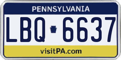 PA license plate LBQ6637