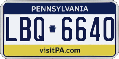 PA license plate LBQ6640