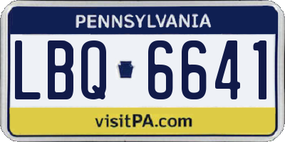 PA license plate LBQ6641