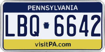 PA license plate LBQ6642