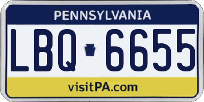 PA license plate LBQ6655