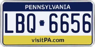 PA license plate LBQ6656