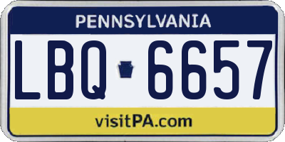 PA license plate LBQ6657