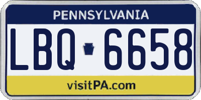 PA license plate LBQ6658