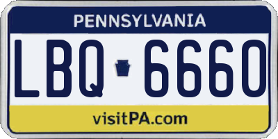PA license plate LBQ6660