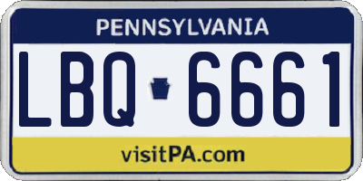 PA license plate LBQ6661