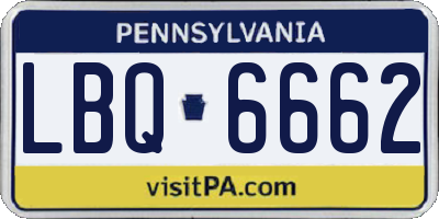 PA license plate LBQ6662