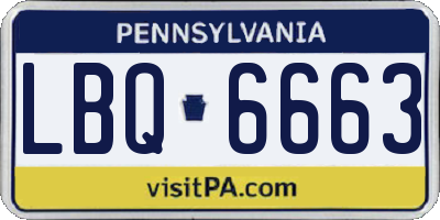 PA license plate LBQ6663