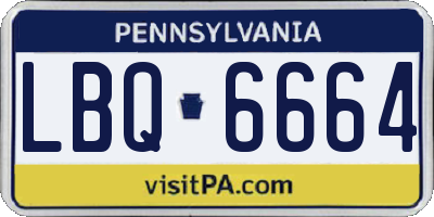 PA license plate LBQ6664