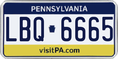 PA license plate LBQ6665