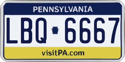 PA license plate LBQ6667
