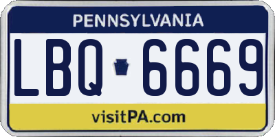 PA license plate LBQ6669