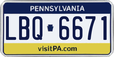 PA license plate LBQ6671