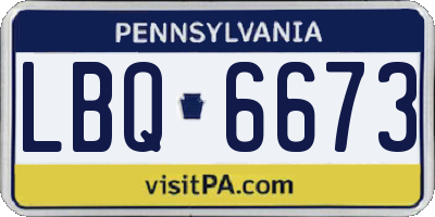 PA license plate LBQ6673