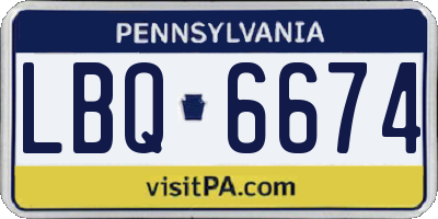 PA license plate LBQ6674