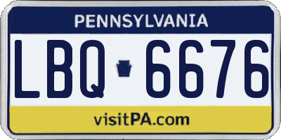 PA license plate LBQ6676
