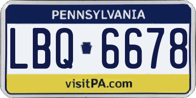 PA license plate LBQ6678