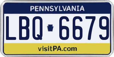 PA license plate LBQ6679