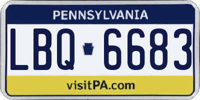 PA license plate LBQ6683