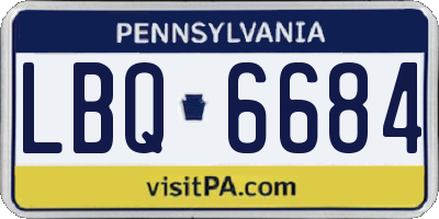 PA license plate LBQ6684